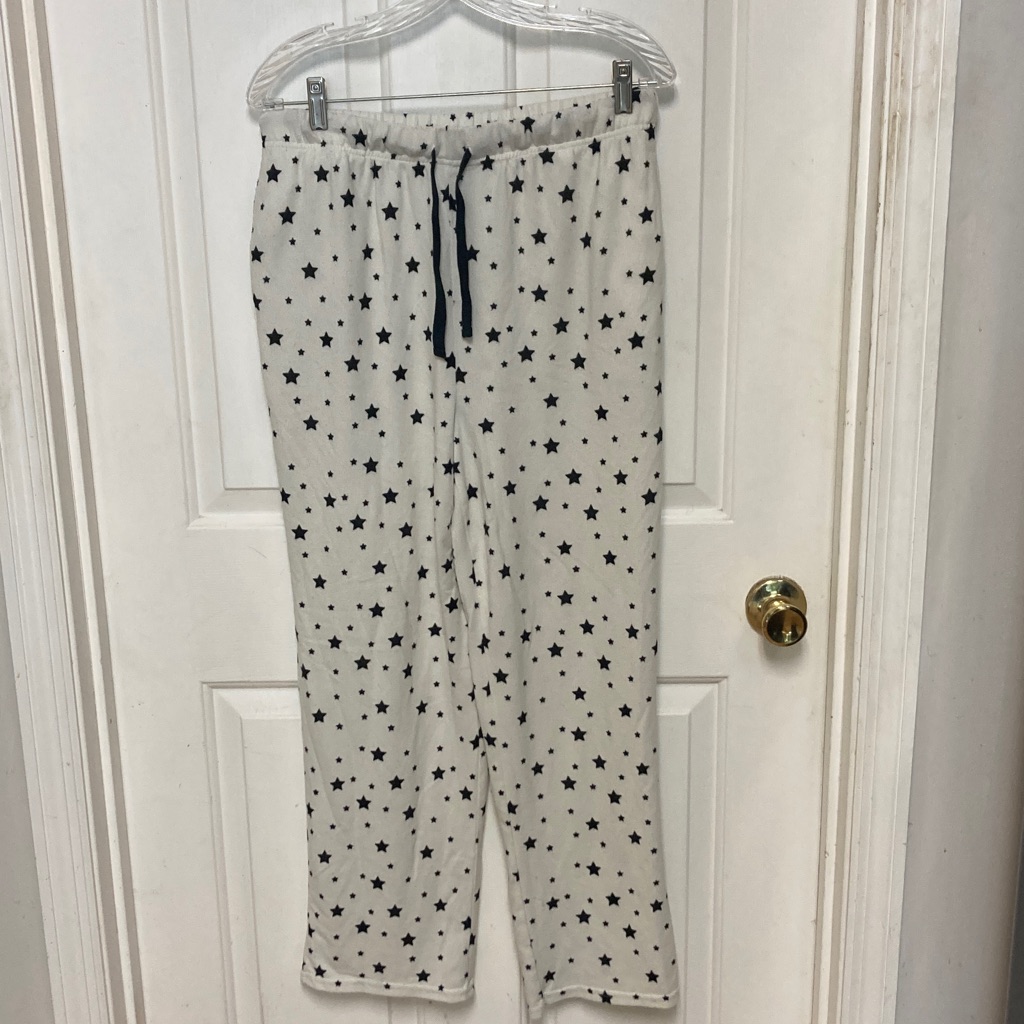 Kikit Off White Pajama Pants With Black Stars